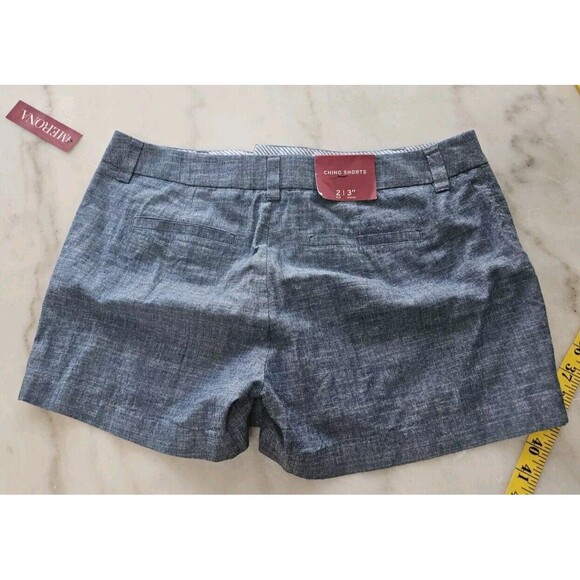 Merona Shorts Size 2 Blue Denim Lightweight Chino Pockets Women 3” Inseam - Picture 2 of 7